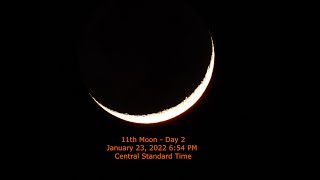 Moon Phase - January 23, 2023 6:54 PM CST (11th Moon Day 2)