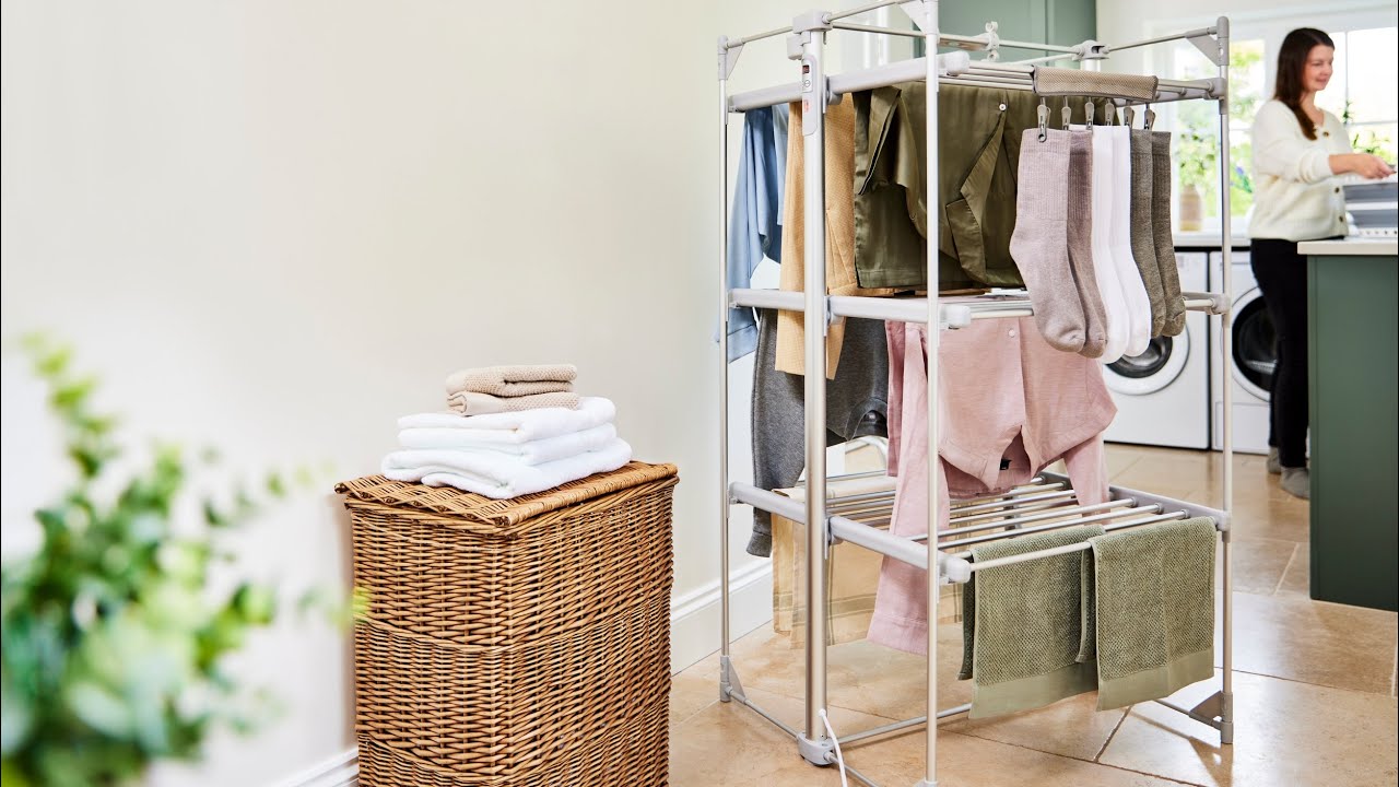 Dry:Soon Mini 3-Tier Heated Clothes Airer & Cover