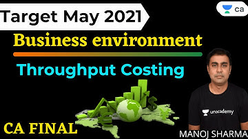 Business Environment | Throughput Costing | Target May 2021 | CA Final | Manoj Sharma