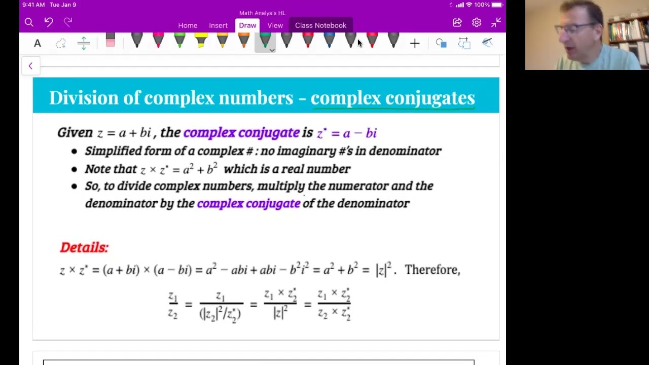 Math Analysis HL Unit 4 Video 6: Complex Numbers classwork