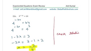 Strategy to Solve Exponential Equations with Logarithms for CGSE Exam Review - EDEXCEL - GCSE - SAT