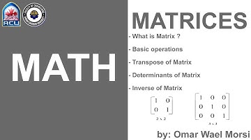 Introduction to matrices - Basics and Operations شرح المصفوفات ماث اعدادي هندسة