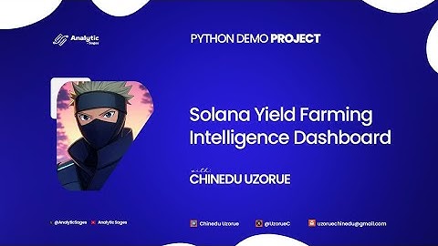 Solana Yield Farming Dashboard by Chinedu Uzorue