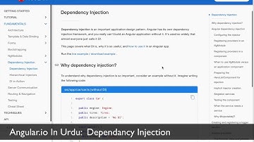 Angular.io in Urdu: A detailed look at Dependency Injection in Angular