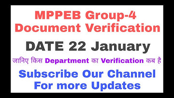MPPEB GROUP-4 //ASSISTANT GRADE-3 // post code-186 // DOCUMENT VERIFICATION  //BHOPAL