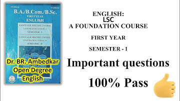 Braou 1st sem English LSC  foundation course -1 imp questions #braou-1sem-english-imp