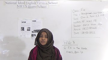 Class: Five, Subject: Bangladesh & Global Studies, (Topic: Chapter-2:1,2 Dis) Lecture: 07, H.W: 05