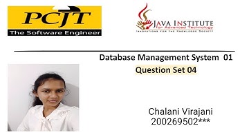 Question Set 04 | Database Management System 01 | Java Institute