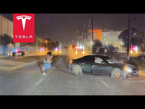 TESLA RECORDS CAR THIEF TRICKING THE POLICE AFTER CRASH