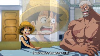 Garp Shows Luffy All His Scars - One Piece