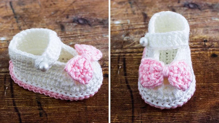 Crochet Baby Booties  (Easy, CLOSE-UP, Step by Ste...