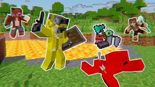 Minecraft Manhunt but Hunters drops OP ITEMS