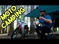 Wild camping on a classic moped  honda cub  breakdown in the woods  hammock camp