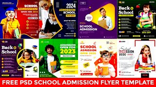 free School admission psd template free download | free school admission flyer photoshop template