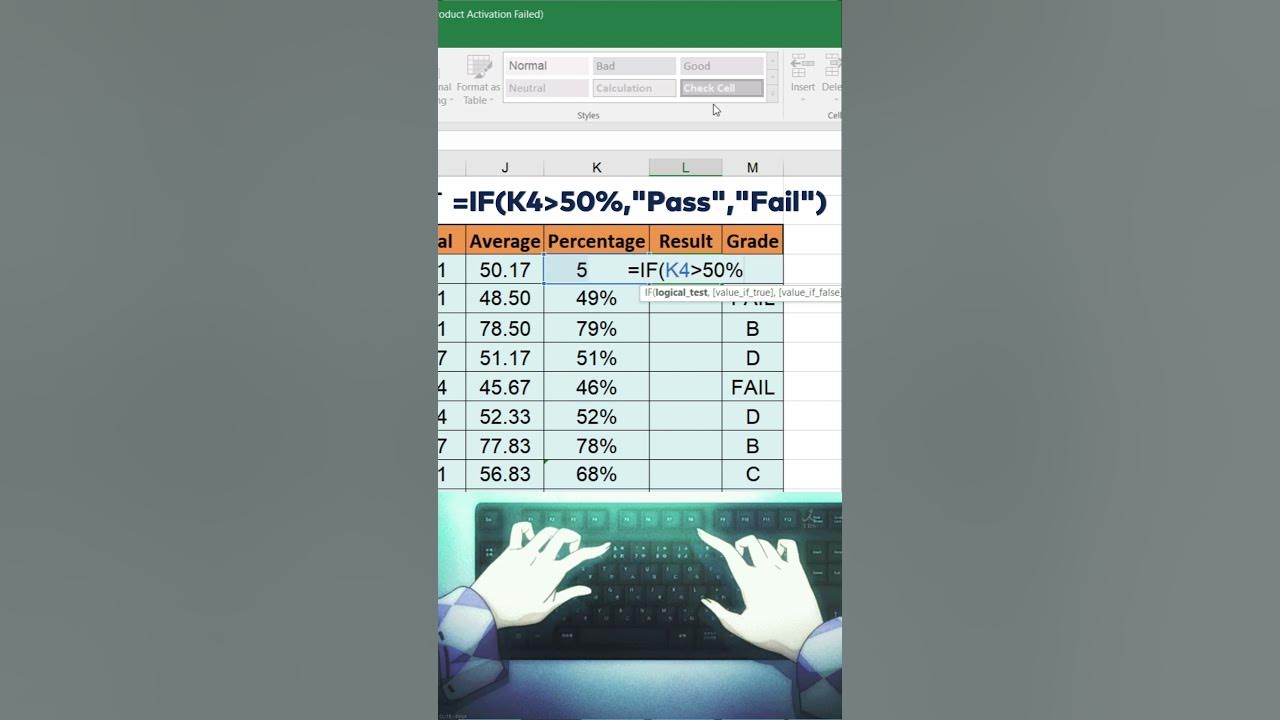 Result Pass Fail in Excel | if use in excel - YouTube