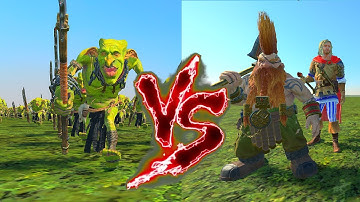15 Goblin Labourers VS Gotrek and Felix. Total War Warhammer 3