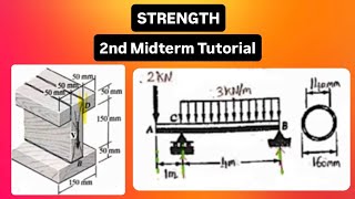 Second Midterm Tutorial - Strength of Materials (Kuwait University)