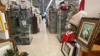 Tour of my antique booth and Blooming Grove Antique Mall! Antique booth display ideas