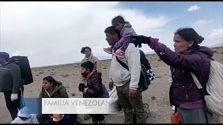 Personas migrantes son abandonadas por coyotes en la frontera de Colchane