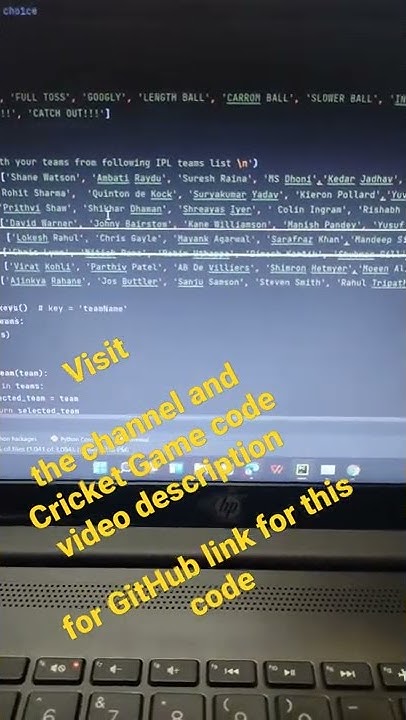 Cricket Game using Python. Code link is in the description of Cricket ...