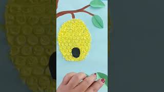 beehive craft painting using bubble wrap#shorts