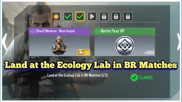 Call Of Duty Mobile Land at the Ecology Lab in BR Matches Task Complete