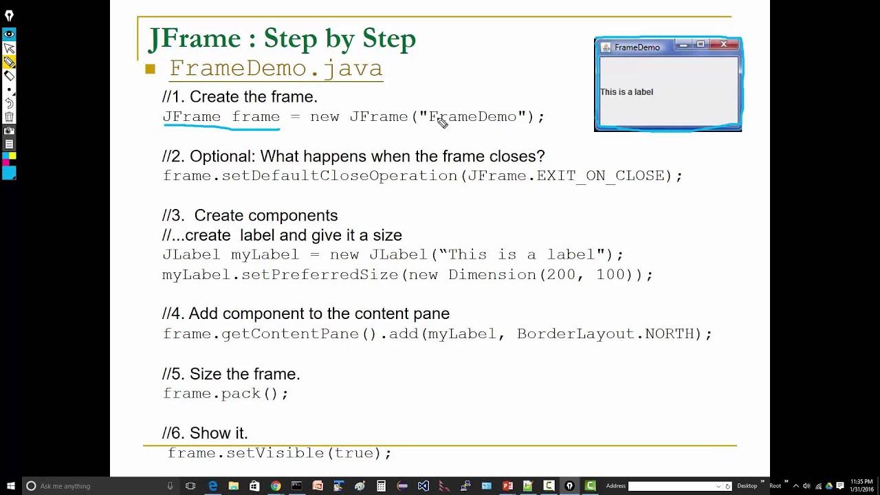 Java Swing Containers and Components Video 2 - YouTube