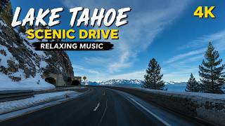Lake Tahoe Scenic Drive | Relaxing Music | 4K 🎧