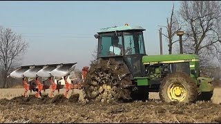 John Deere 3650 aratura in risaia / ricefield ploughing 16/03/2014