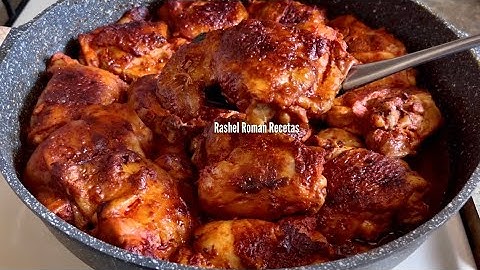 Menu para hoy Pollo adobado SIN HORNO riquísimo 😋