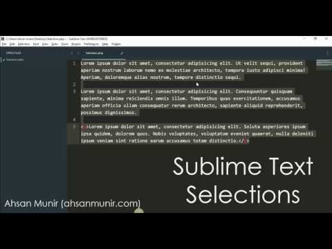 Sublime Text 3 Tutorials | Multi and Single Selection Options