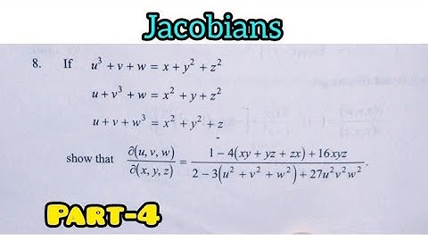 || Jacobians|| Differential calculus|| Bsc semester 1||