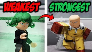 Weakest To Strongest Moves in The Strongest Battlegrounds