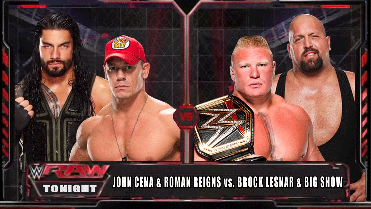Wwe Raw 14 John Cena Roman Reigns Vs Brock Lesnar Big Show