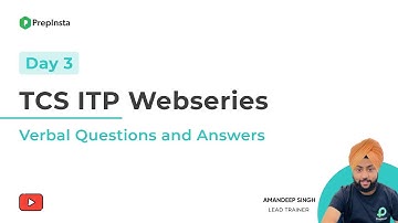 TCS ITP Verbal Questions and Answers | Day 3 Verbal