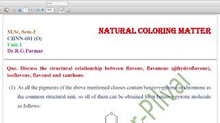 Structural Relationship Between Flavone, Flavanone, Isoflavone, Flavonol & Xanthone