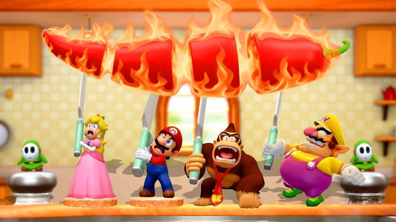 【スーパー マリオパーティ ジャンボリー】ミニゲーム ファニー  * ピーチ vs マリオ vs ドンキーコング vs ワリオ * 伝統衣装対決 (最強CPU｢たつじん」)