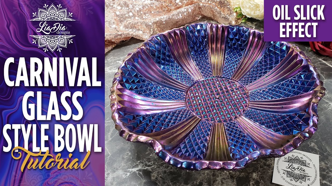 WOW! Creating this mesmerizing Rainbow Carnival Glass effect in resin! Tutorial by LiaDia Designs
