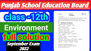 PSEB Class 12 EVS Paper Solution || PSEB Class 12 September EVS Paper Full Solution || PSEB Updates