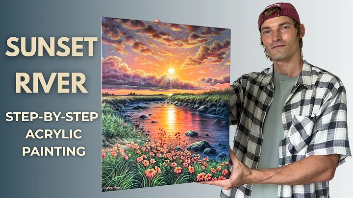 Sunset River Reflection STEP by STEP Acrylic Painting Tutorial thumbnail