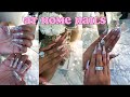 SUPER EASY AT HOME DIY NAILS NO ACRYLIC • Full Cover Nails •  Gel X Method • Glam Bling Coffin Nails