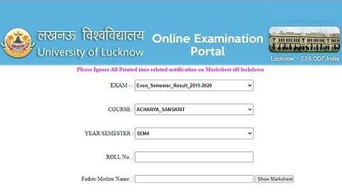 Lucknow University Results 2020 Declared for BCom and BA 3rd Semester Students, Check at lkouniv.ac
