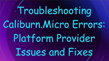 Troubleshooting Caliburn.Micro Errors: Platform Provider Issues and Fixes