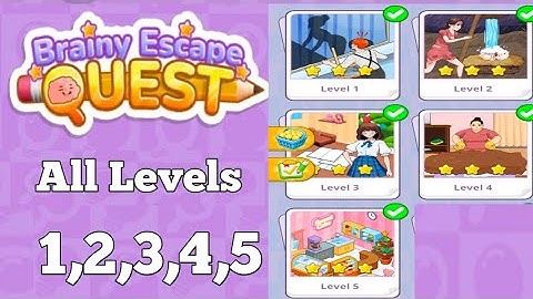 Brainy Escape Quest All Levels 1-5 Solutions || Brainy Escape Quest Level 1 2 3 4 5 