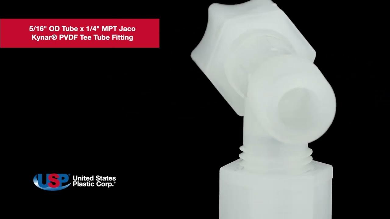 5/16" OD Tube x 1/4" MPT Jaco Kynar® PVDF Tee Tube Fitting U.S
