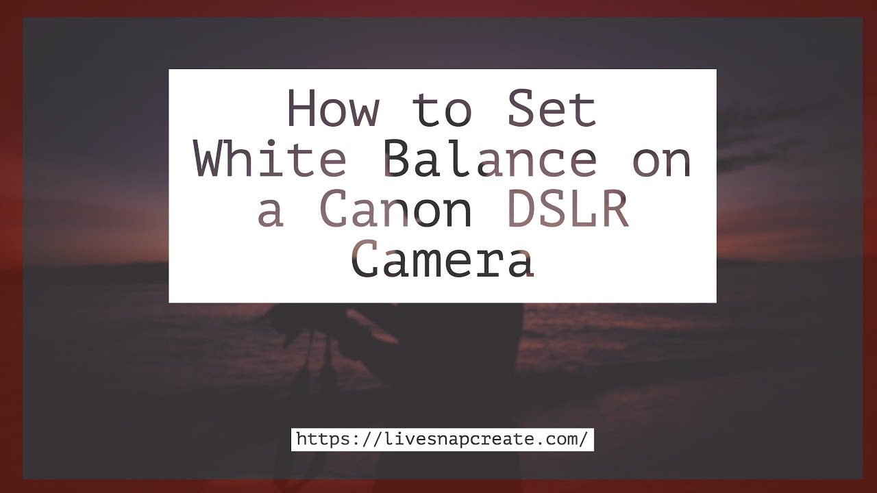 How To Set White Balance on a Canon DSLR Camera YouTube