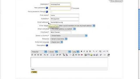 Edit User Profile in Moodle