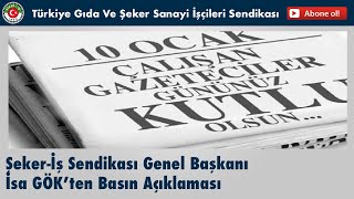 10 Ocak Çalışan Gazeteciler Günü Kutlu Olsun