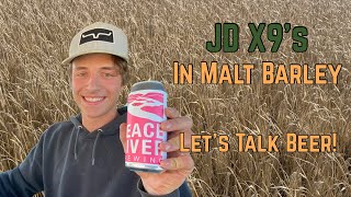 John Deere X9's in Malt Barley Harvest | includes quick visit with Tyrell of the Peace River Brewery