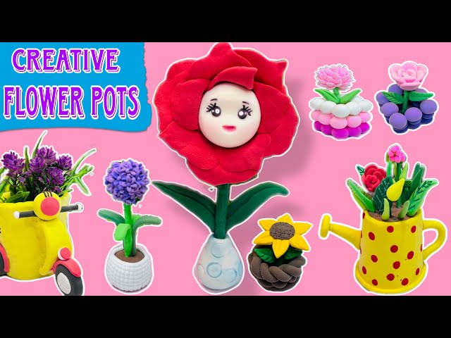 DIY Creative Flower Pots Decor 😍 l step by step l #diy #art #theartbird #craft class=